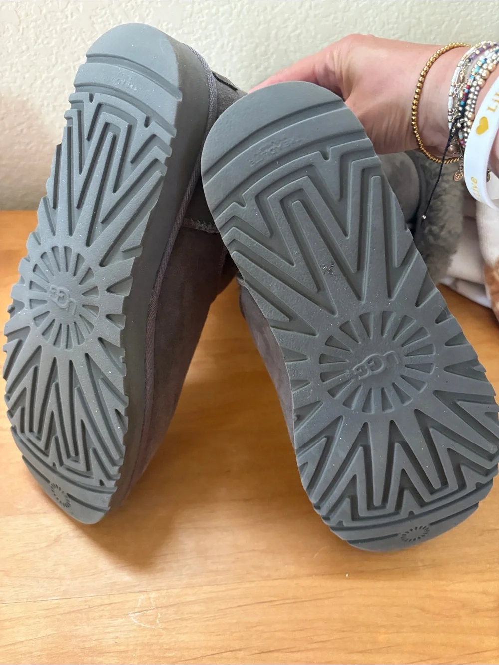 UGG Classic Short Shearling-Lined Winter Boots in Gray